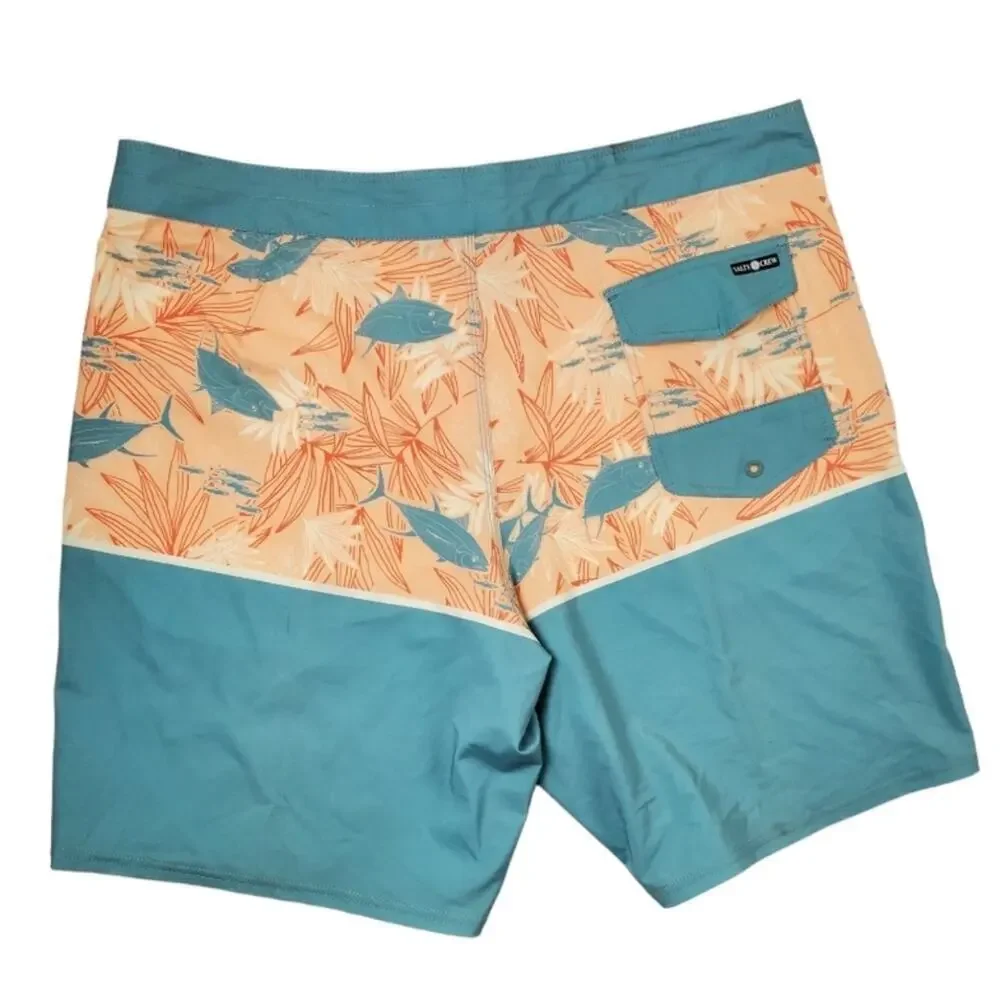 Salty Crew Men's Dark Aqua Tandem Board Shorts Size 38